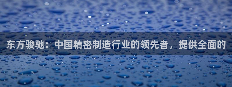 彩神vip购彩：东方骏驰：中国精密制造行业的领先者，提供全面的