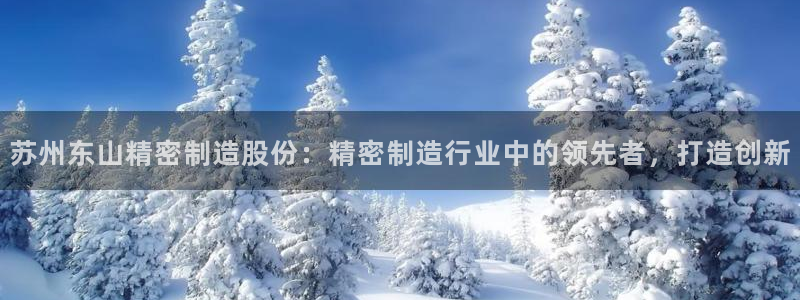 彩神赢钱了吗：苏州东山精密制造股份：精密制造行业中的领先者，打造创新