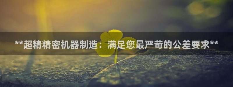 彩神iv真的能赚钱吗：**超精精密机器制造：满足您最严苛的公差要求**